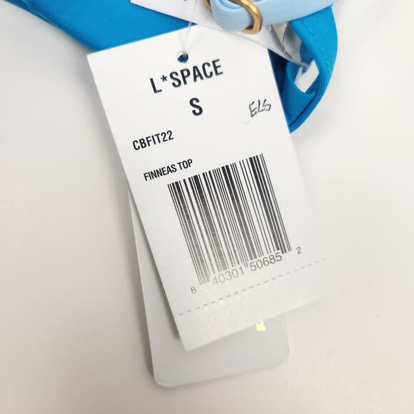 L*Space Finneas Bikini Top in Turquoise Blue Size Small NWT - Picture 4 of 4